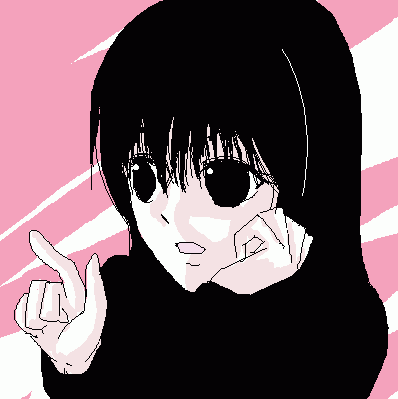 絵板絵:黒髪女